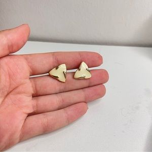 vintage white and gold triangle earrings